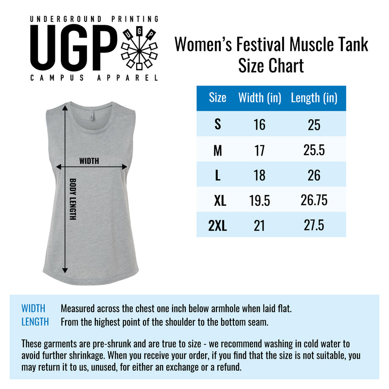 Mountain Mama Women’s Festival Muscle Tank - Stonewash Denim