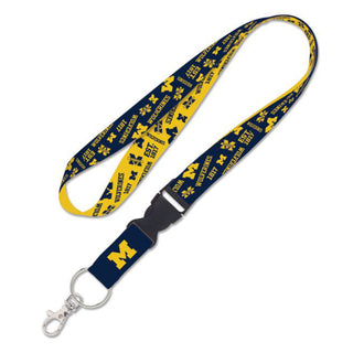 Michigan Wolverines SCATTERPRINT Lanyard wdetachable buckle 1"