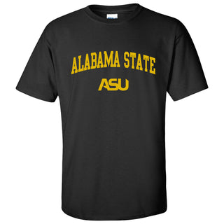 Alabama State University Hornets Arch Logo Short Sleeve T Shirt - Black