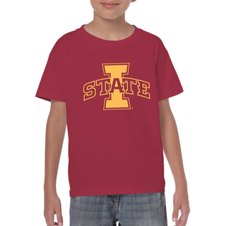 Iowa State University Cyclones Logo Youth Short Sleeve T Shirt - Cardinal