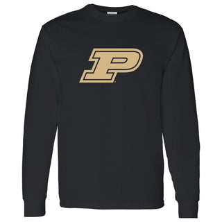 Purdue University Boilermakers Primary Logo Long Sleeve T Shirt - Black