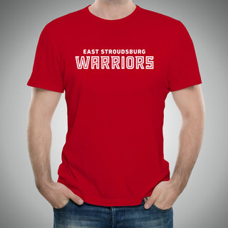 East Stroudsburg University Warriors Basic Block Short Sleeve T Shirt - Red