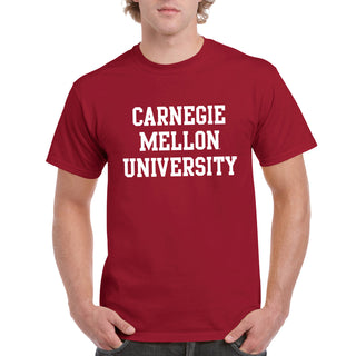 Carnegie Mellon University Tartans Basic Block Short Sleeve T-Shirt - Cardinal