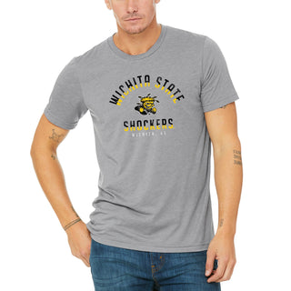 Wichita State University Shockers Division Arch Canvas Triblend Short Sleeve T Shirt - Athletic Grey