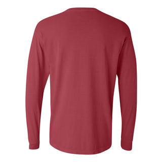Indiana University Hoosiers Retro Underline Comfort Colors Long Sleeve - Crimson