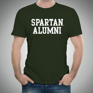 Michigan State University Spartans Basic Block Alumni Short Sleeve T Shirt - Forest Green