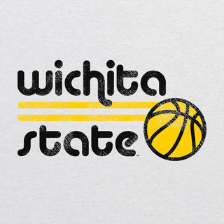 Wichita State University Shockers Basketball Bubble Next Level Raglan T Shirt - Heather White/Vintage Black