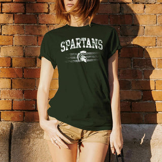 Michigan State University Spartans Dynasty Logo Next Level Short Sleeve T Shirt - Forest Green