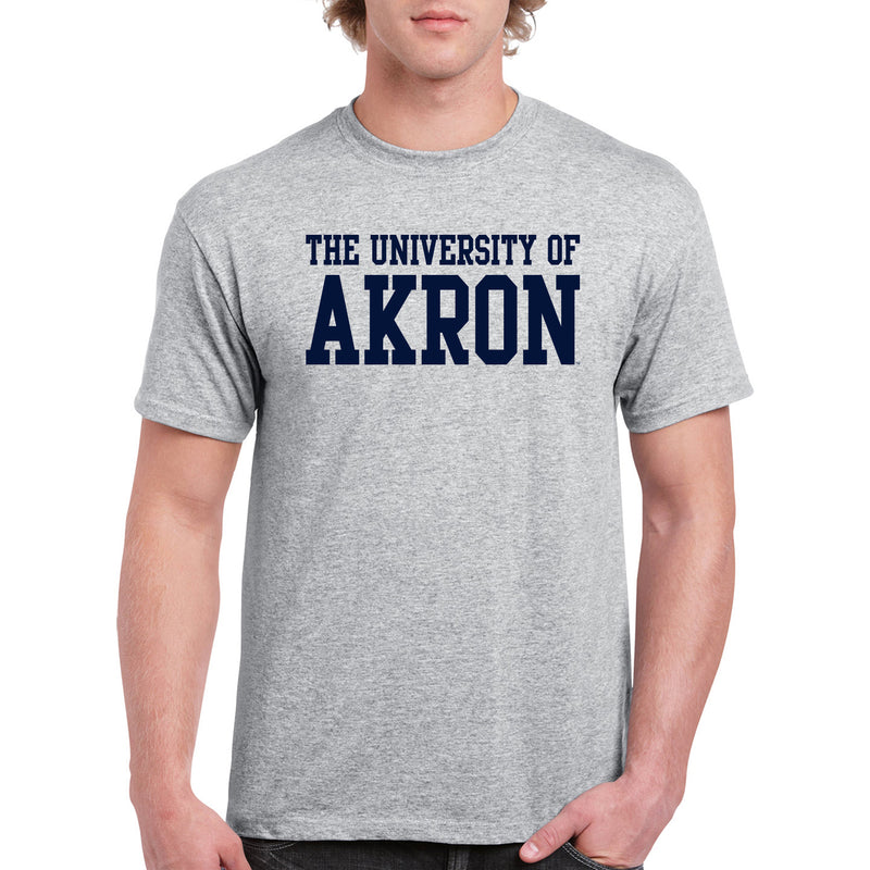 Akron Zips Basic Block T Shirt - Sport Grey