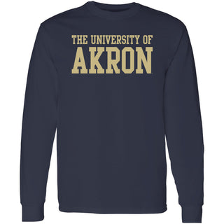 Akron Zips Basic Block Long Sleeve T Shirt - Navy