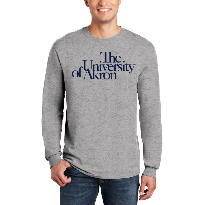 Akron Zips Institutional Logo Long Sleeve T Shirt - Sport Grey