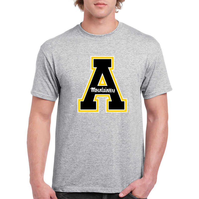 Appalachian State University Mountaineers Primary Logo Cotton T-Shirt - Sport Grey