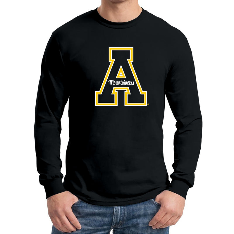 Appalachian State University Mountaineers Primary Logo Cotton Long Sleeve T-Shirt - Black