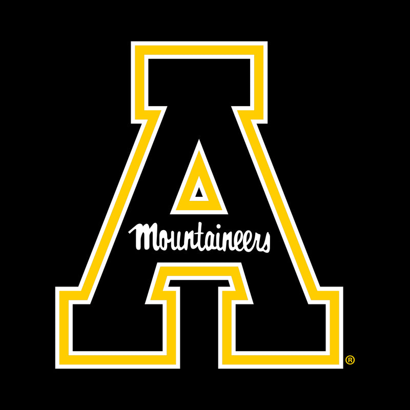 Appalachian State University Mountaineers Primary Logo Cotton Women's T-Shirt - Black