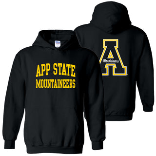 App State Front Back Print Hoodie - Black