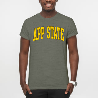 App State Mountaineers Mega Arch T-Shirt - Heather Military