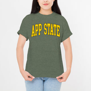 App State Mountaineers Mega Arch T-Shirt - Heather Military