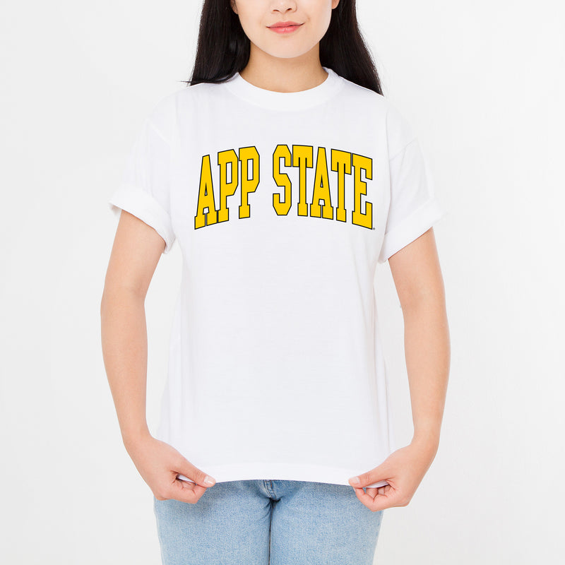 App State Mountaineers Mega Arch T-Shirt - White