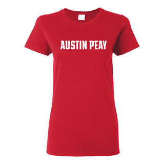 Austin Peay State University Governors Basic Block Cotton Women's T-Shirt - Red