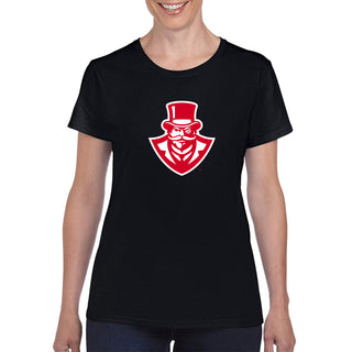 Austin Peay State University Governors Primary Logo Cotton Women's T-Shirt - Black