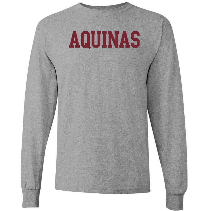 Aquinas Saints Basic Block Long Sleeve T Shirt - Sport Grey