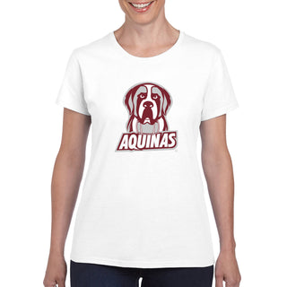 Aquinas College Saints Primary Logo Basic Cotton Womens Short Sleeve T Shirt - White