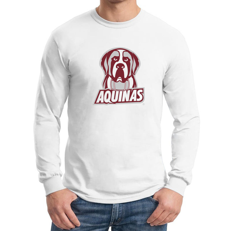 Aquinas College Saints Primary Logo Basic Cotton Long Sleeve T-Shirt - White