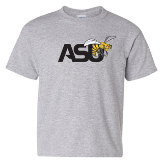 Alabama State University Hornets Primary Logo Youth Short Sleeve T Shirt - Sport Grey