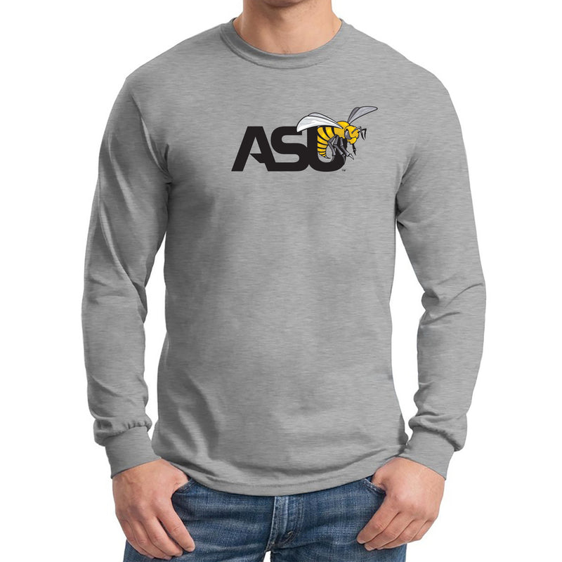 Alabama State University Hornets Primary Logo Long Sleeve T Shirt - Sport Grey