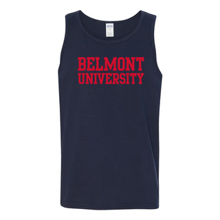 Belmont University Bruins Basic Block Cotton Tank Top - Navy