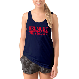 Belmont University Bruins Basic Block Cotton Tank Top - Navy