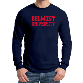 Belmont University Bruins Basic Block Heavy Blend Long Sleeve T-Shirt - Navy