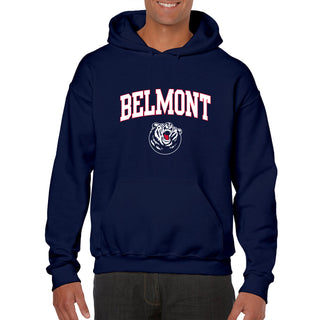 Belmont University Burins Arch Logo Heavy Blend Hoodie - Navy