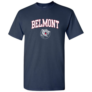 Belmont University Bruins Arch Logo  Basic Cotton Short Sleeve T Shirt - Navy