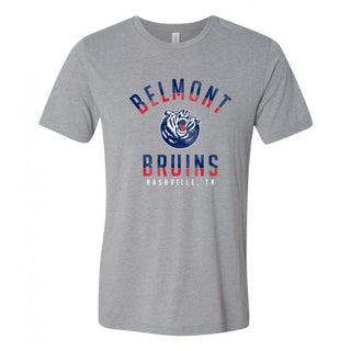 Belmont University Bruins Division Arch Canvas Triblend Short Sleeve T Shirt - Athletic Grey