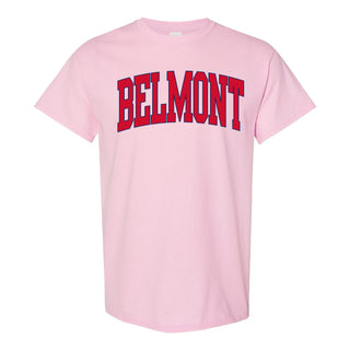 Belmont Bruins Mega Arch T-Shirt - Light Pink