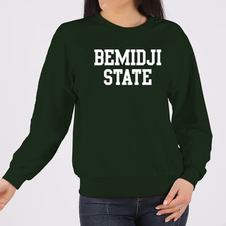 Bemidji State Beavers Basic Block Crewneck Sweatshirt - Forest