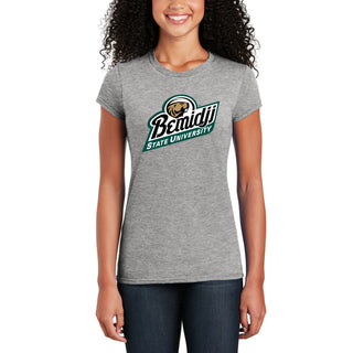 Bemidji State Beavers Primary Logo Women's T Shirt - Sport Grey