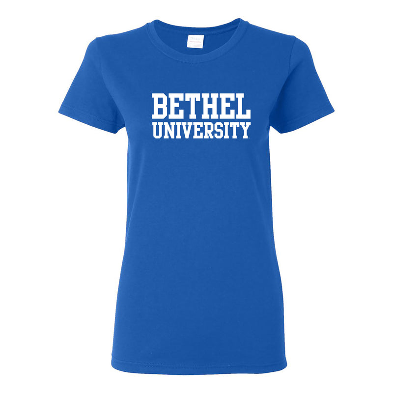 Bethel University Pilots Basic Block Women's Short Sleeve T Shirt - Royal