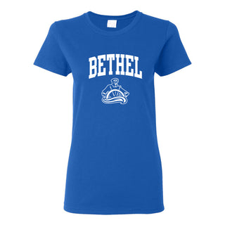 Bethel University Pilots Arch Logo Women's Short Sleeve T Shirt - Royal