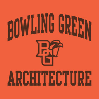 Bowling Green State University Falcons Arch Logo Architecture Basic Cotton Short Sleeve T Shirt - Orange