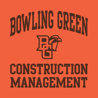 Bowling Green State University Falcons Arch Logo Construction Management Basic Cotton Short Sleeve T Shirt - Orange