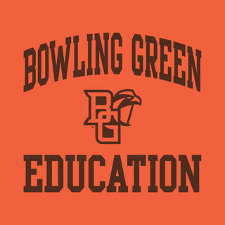 Bowling Green State University Falcons Arch Logo Education Basic Cotton Short Sleeve T Shirt - Orange