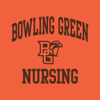 Bowling Green State University Falcons Arch Logo Nursing Basic Cotton Short Sleeve T Shirt - Orange