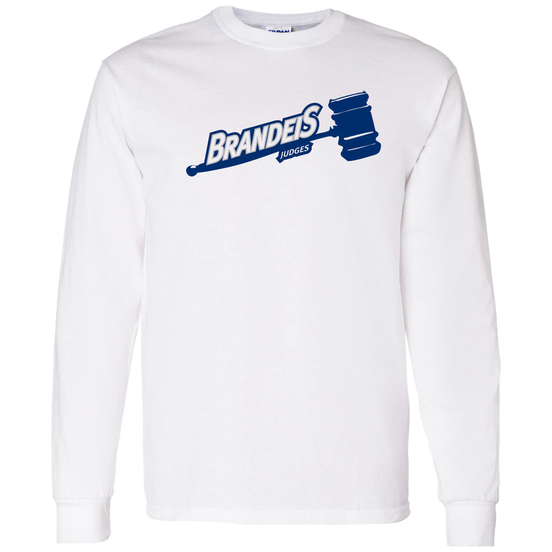 Brandeis Judges Primary Logo Long Sleeve - White