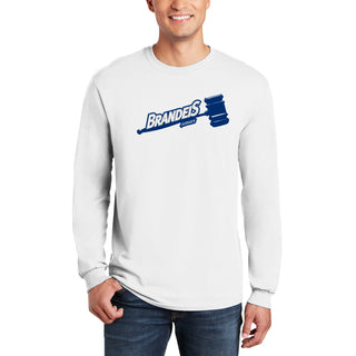 Brandeis Judges Primary Logo Long Sleeve - White