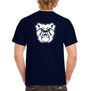 Butler University Bulldogs Front Back Print Short Sleeve T Shirt - Navy