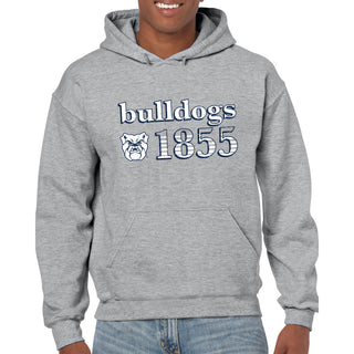 Butler University Bulldogs Throwback Year Stripe Heavy Blend Hoodie - Sport Grey