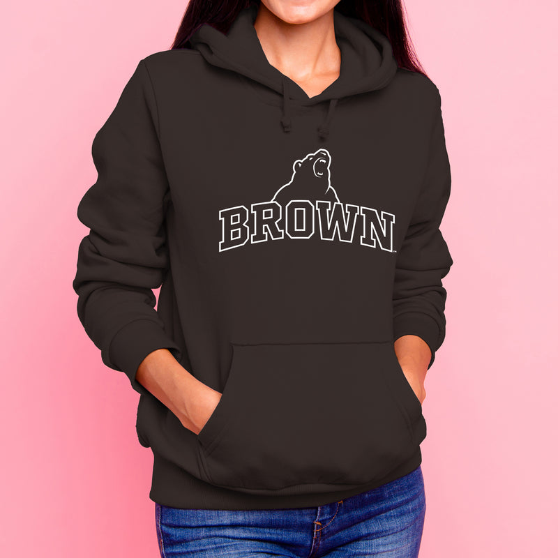 Brown University Bears Arch Logo Hoodie - Dark Chocolate