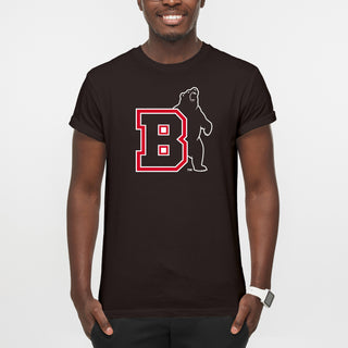 Brown University Bears Primary Logo Short Sleeve T Shirt - Dark Chocolate